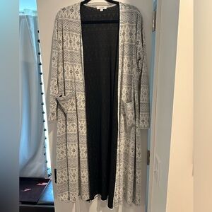 LuLaRoe Patterned Gray Women's Sweater Long Cardigan